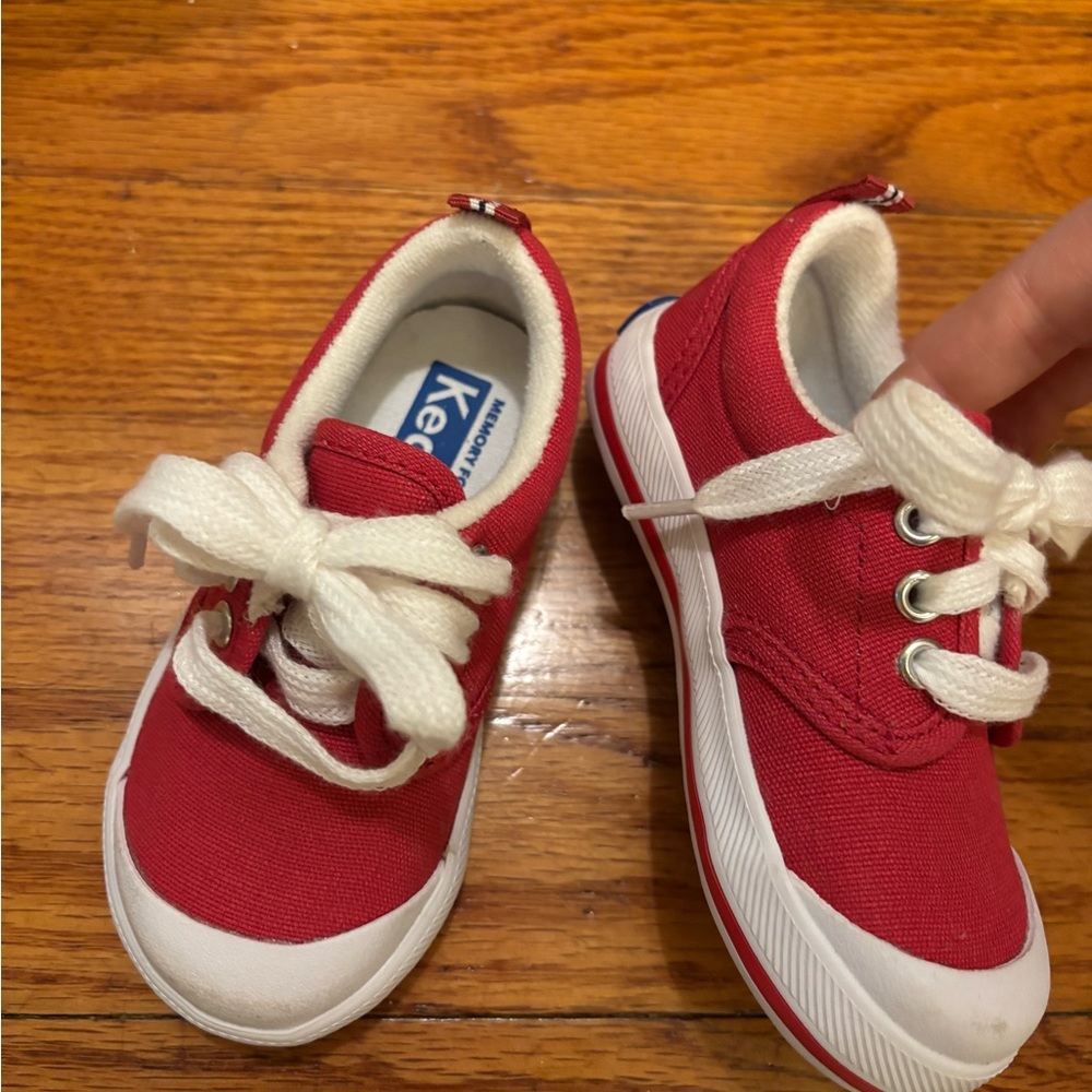 Keds Kids Red Canvas Lace-Up Sneakers